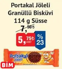 SÜSSE PORTAKAL JÖLELİ GRANÜLLÜ BİSKÜVİ